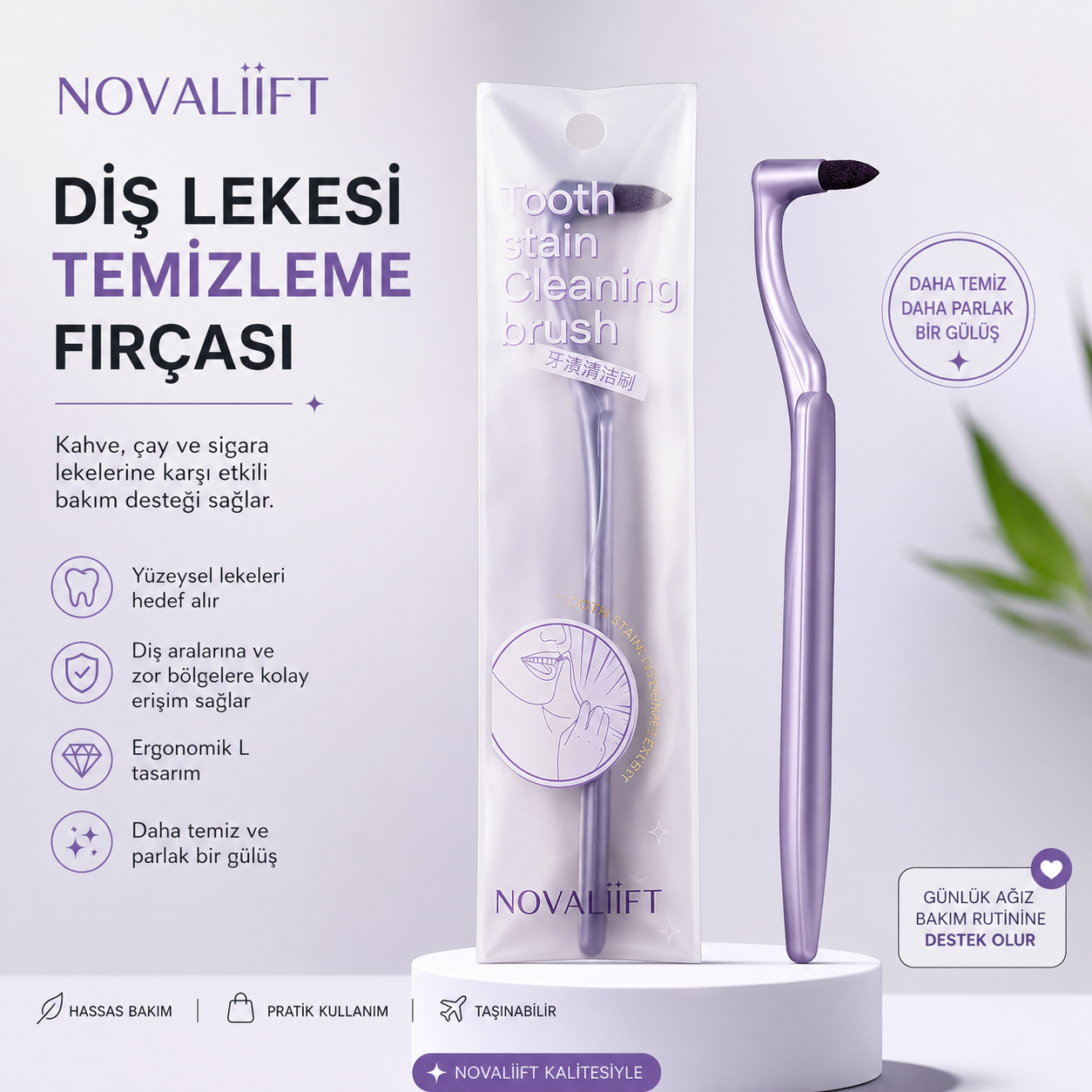 NovaLift Diş Lekesi Temizleme Fırçası™ | Kahve & Sigara Lekelerine Karşı Hassas Temizlik