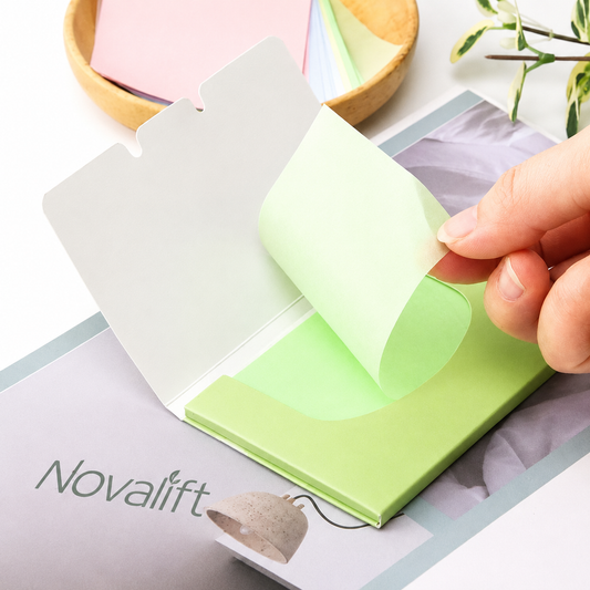 Novalift Organik Yağ Emici ve Parlama Önleyici Yüz Temizleme Kağıdı – 100 Adet