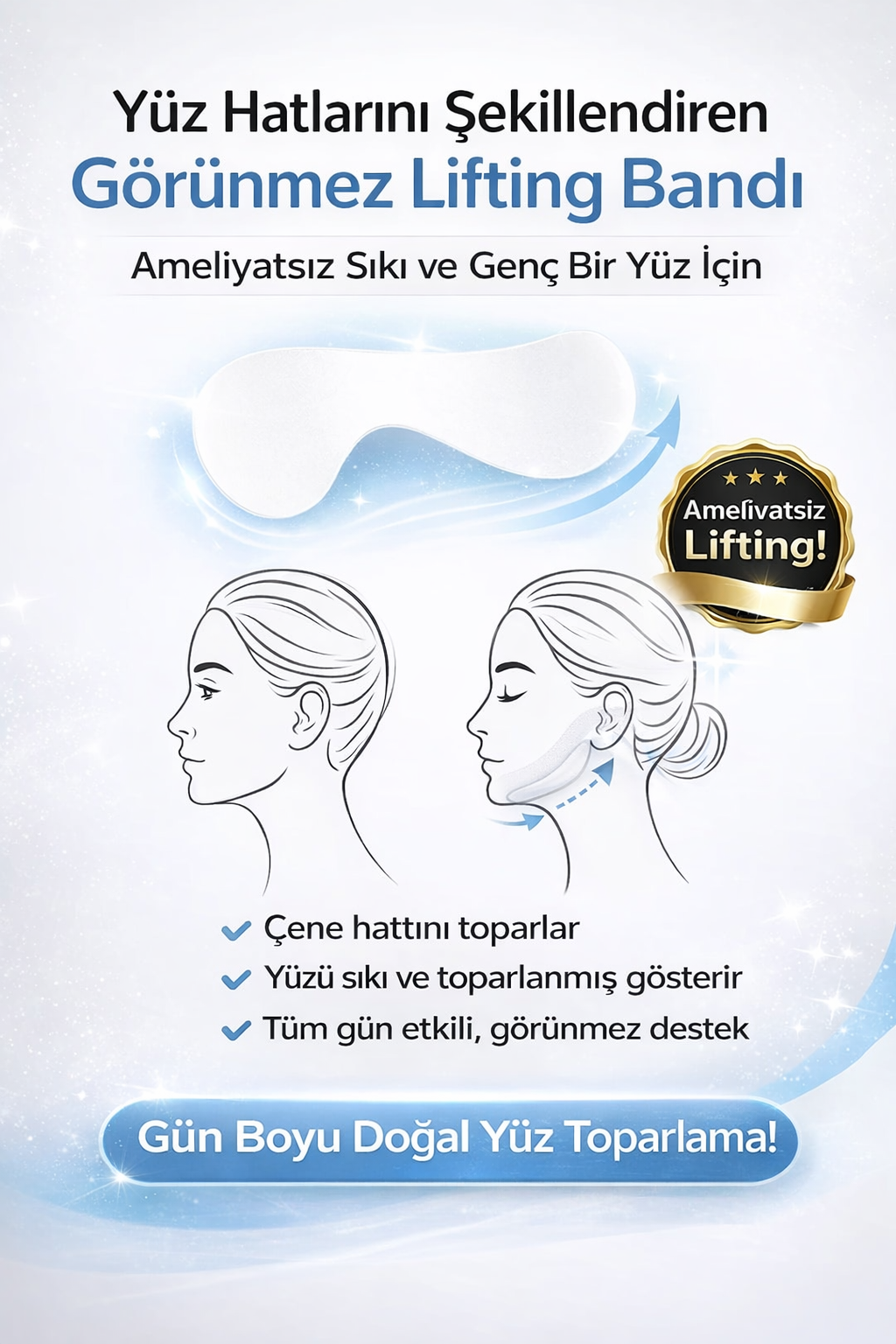 Novalift Yüz Lifting Bandı – 2 Dakikada Daha Sıkı ve Belirgin Yüz Hattı