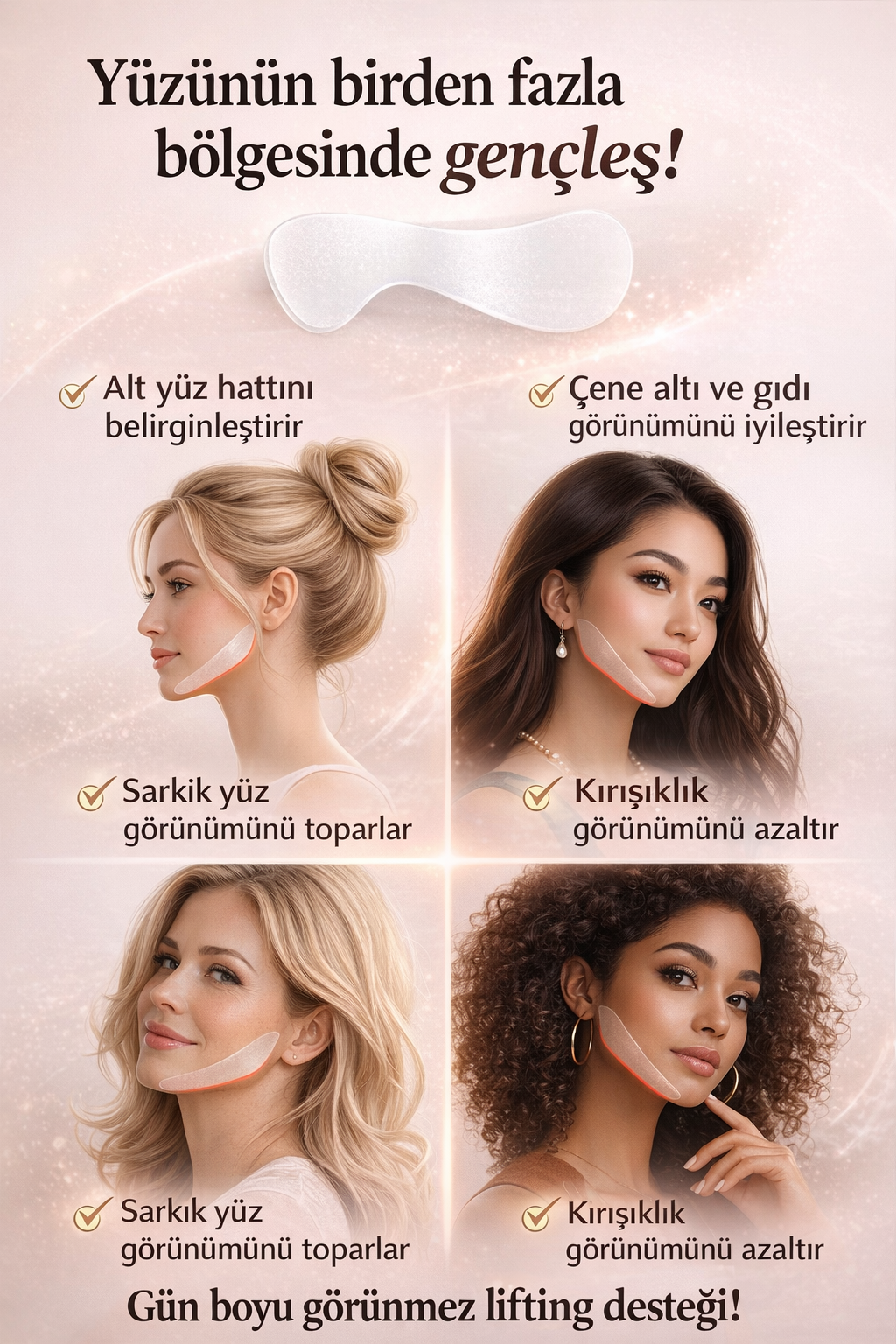 Novalift Yüz Lifting Bandı – 2 Dakikada Daha Sıkı ve Belirgin Yüz Hattı